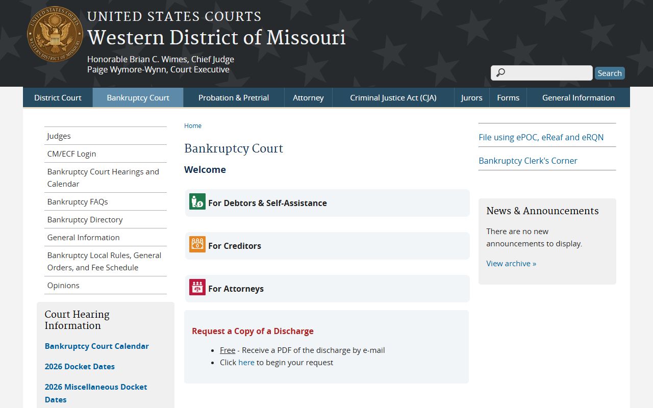 Ozark County Circuit Court records and Western District bankruptcy records