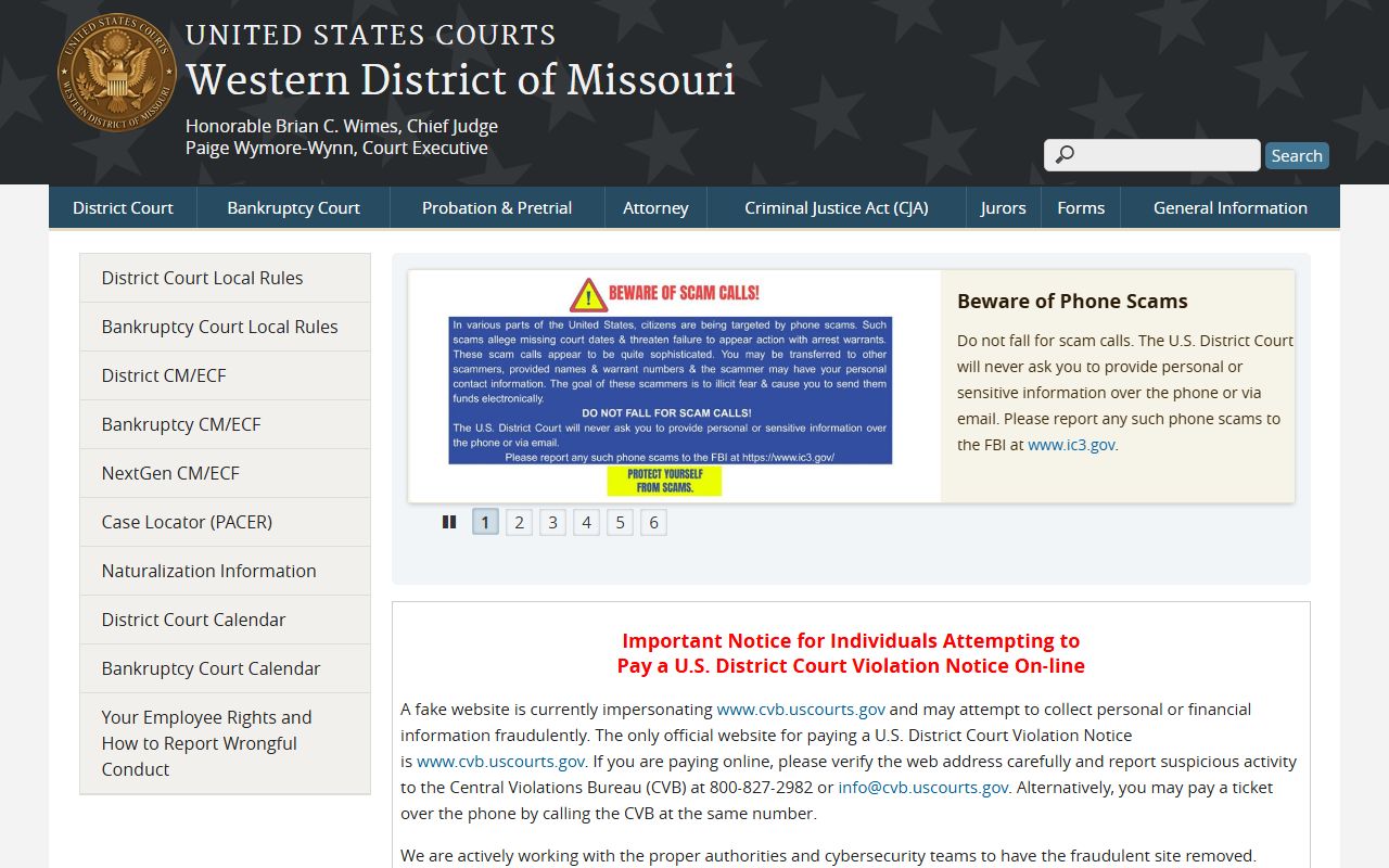 Ozark County clerk of court records federal court system distinction