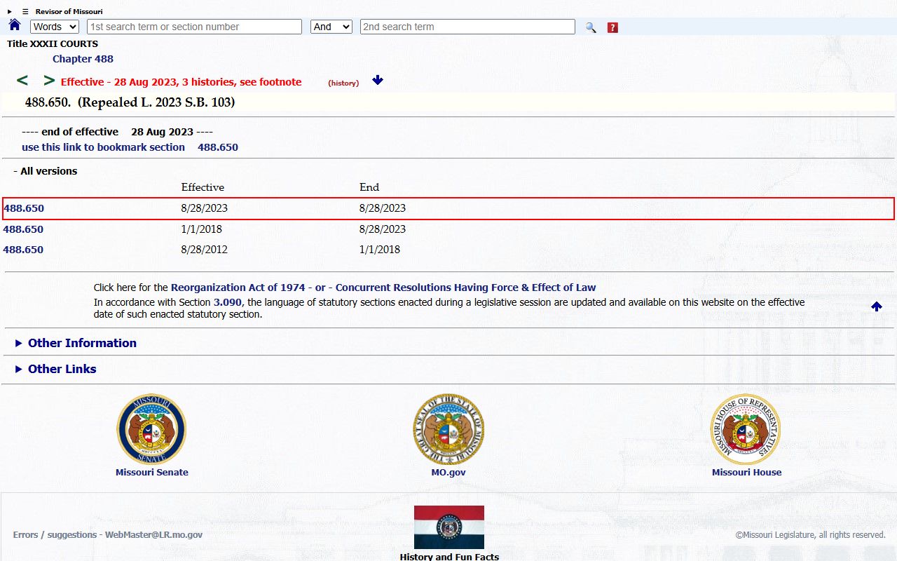 Ozark County arrest records and court charges expungement surcharge