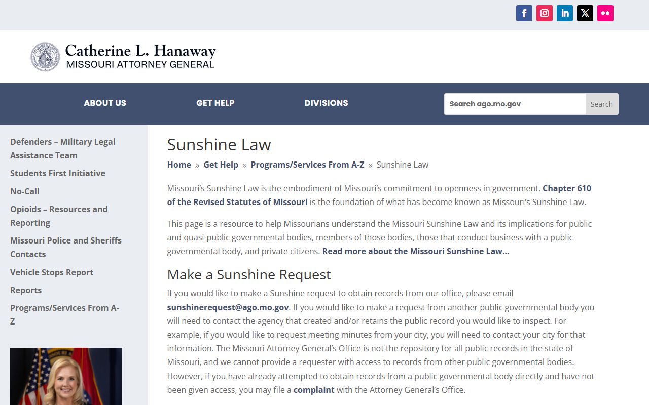 Ozark County court records Missouri Sunshine Law access