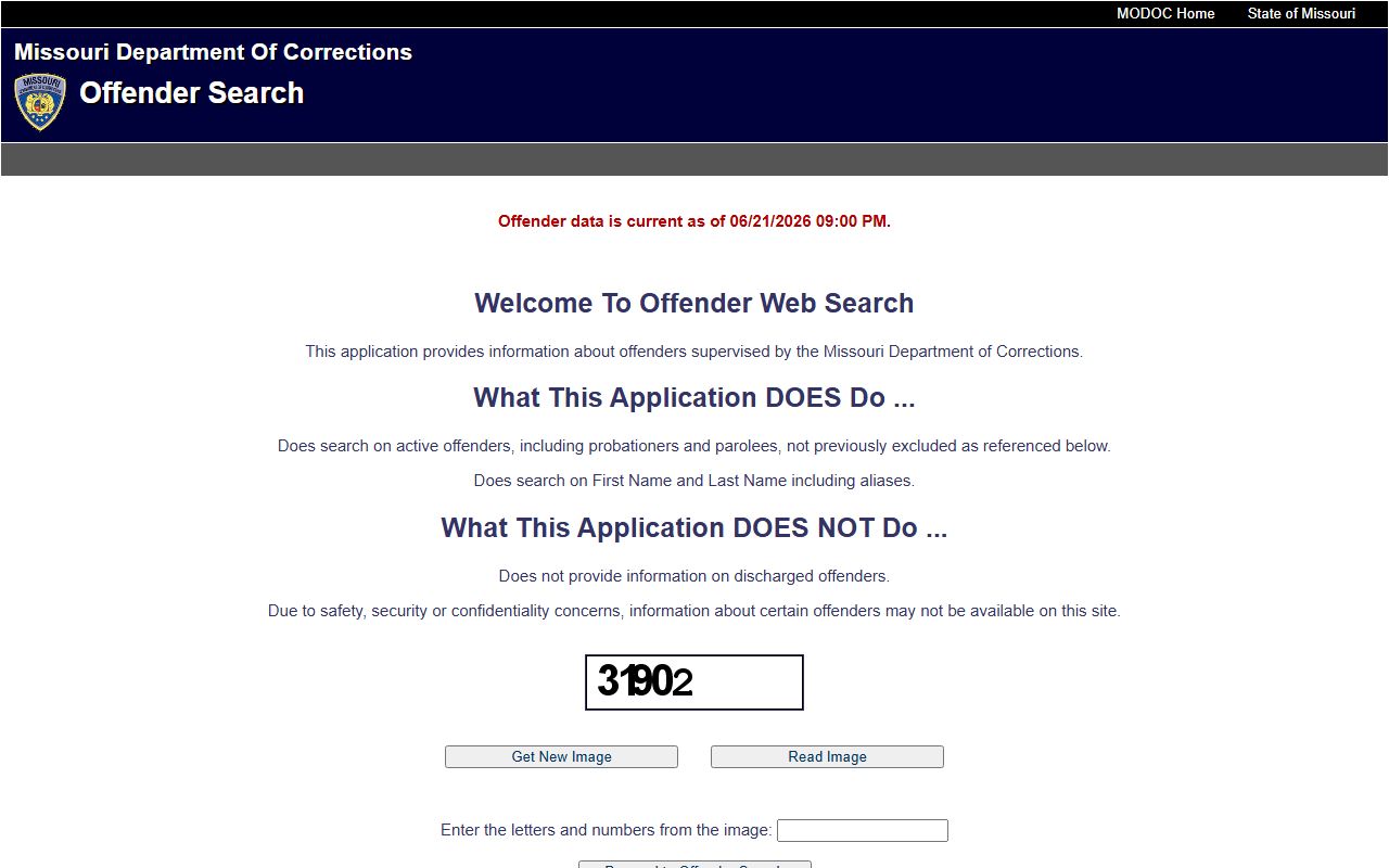 Ozark County inmate records Missouri DOC offender search
